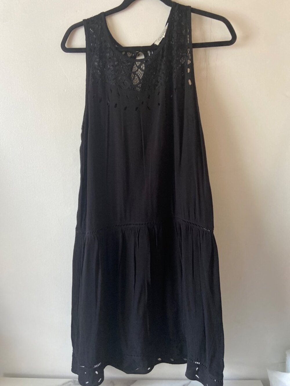 Charlise Black Lace-Trim Sleeveless Maxi Dress – Size T38